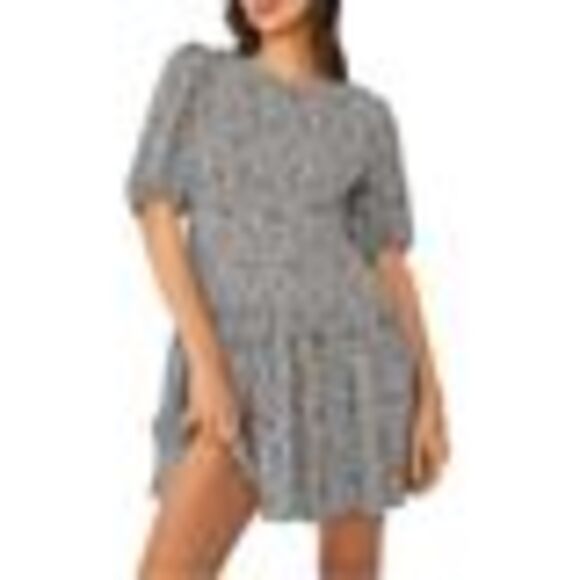Free People Dancing In The Dark Mini Dress In Black Combo - L - Picture 3 of 3